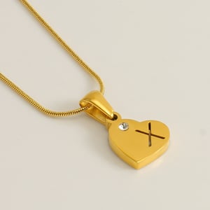 1 Piece Simple Series Simple Letter X Stainless Steel  Gold Color Rhinestone Unisex Pendant Necklaces h5 